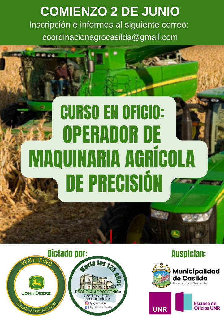 Curso de capacitación para operar maquinaria agrícola de alta precisión